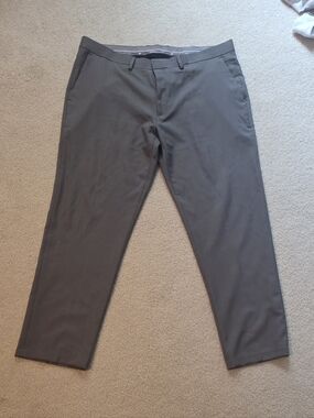 Haggar Men's Dress Pants in Gray - Classic Flat Front